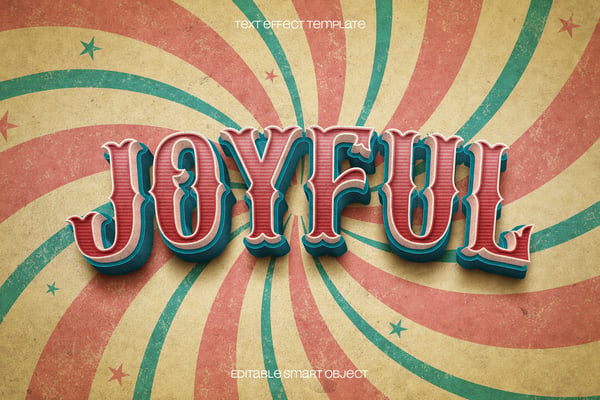 Vintage Bold 3D Text Effect