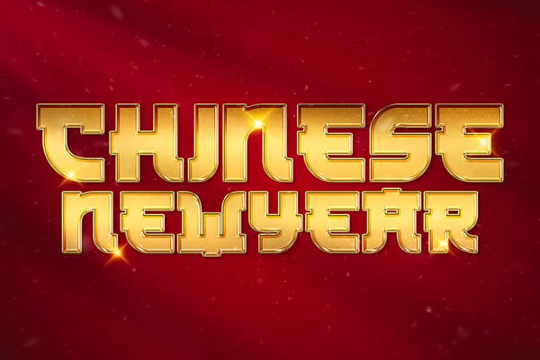 Chinese New Year Gold Block Text Effect - Festive PSD Template