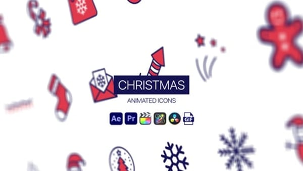 Christmas Animated Icons - Holiday Christmas Motion Icons Animation Pack