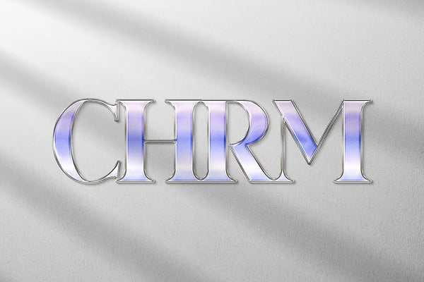 Chrome Aura Text Effect - Elegant Iridescent Chrome PSD Template