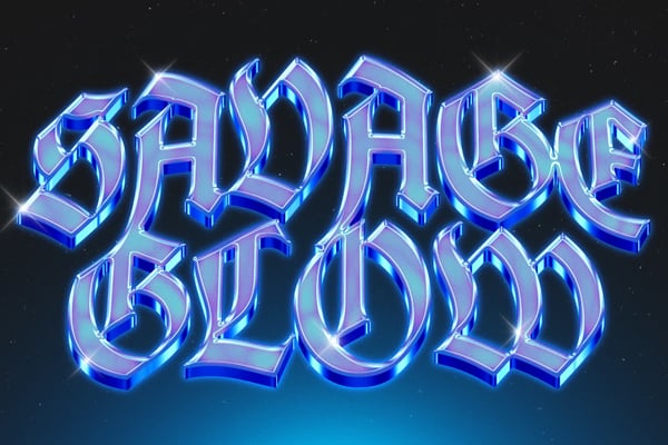 Chrome Glow Text Effect