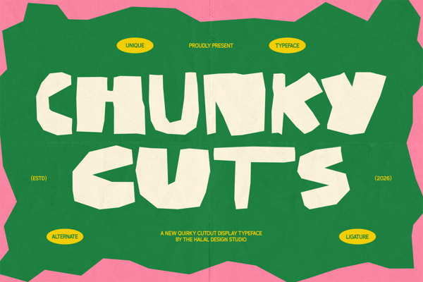 Chunky Cuts - Playful Papercut Font