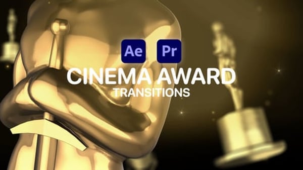 Cinema Award Statue 3D Transitions for After Effects & Premiere Pro – 12 Overlays