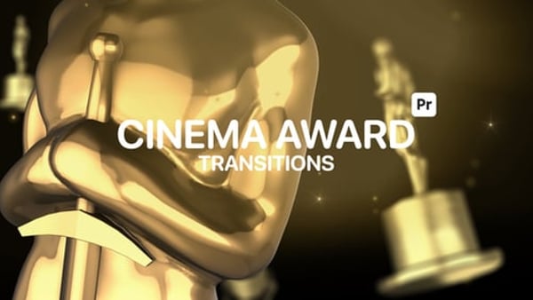 Cinema Award Statue Transitions – 12 Isolated 3D Overlays - Premiere MOGRT, 3 Ratios