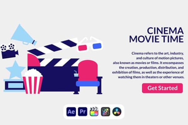 Cinema Design Concept - Movie Production Presentation Animation Template