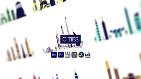 Cities Animated Icons - Urban City Motion Icons Animation Pack