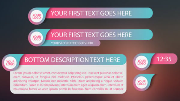 Clean & Modern Gradient Lower Thirds Pack