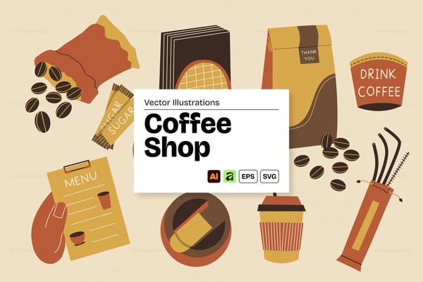 Coffee Shop Vector Element Set - Vol. 02