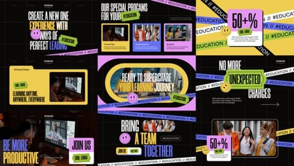 Colorful Online Course Stories Pack