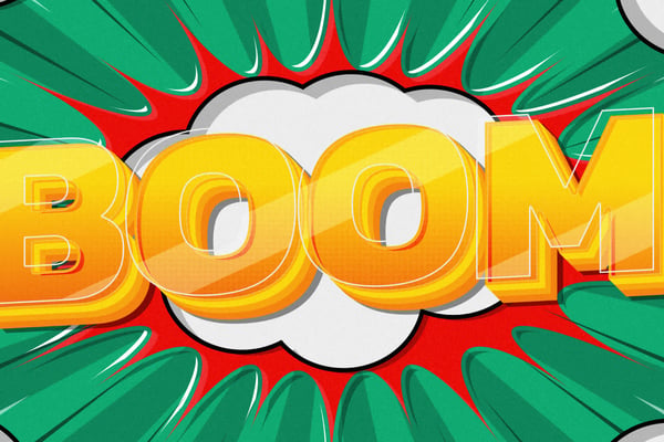 Comic Explosion Text Effect
