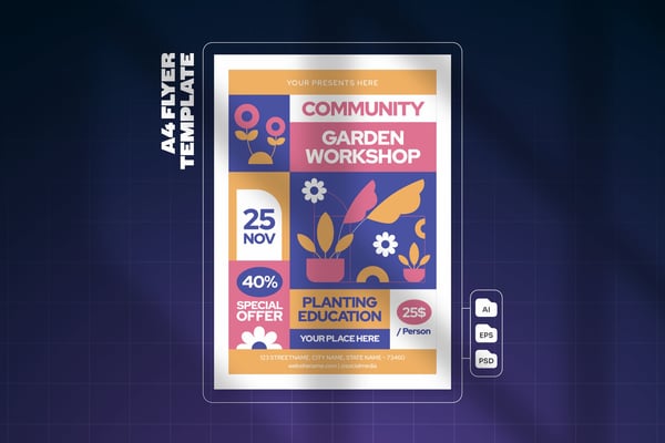 Community Garden Workshop - Flyer Template