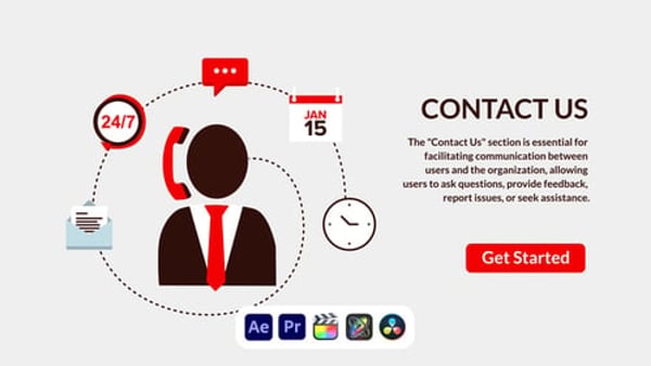 Contact Design Concept - Customer Support Communication Presentation Animation Template