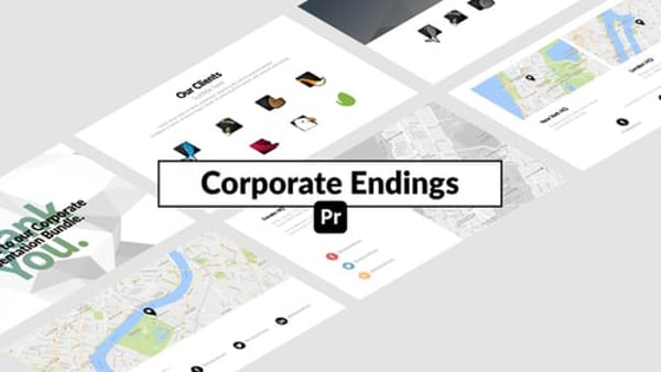 Corporate Endings for Premiere Pro - Clean Professional Outro Animation Template