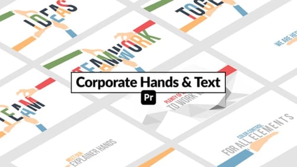 Corporate Hands & Text for Premiere Pro - Business Explainer Presentation Animation Template
