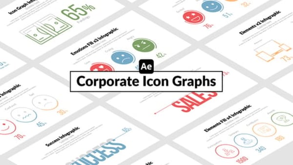 Corporate Icon Graphs - Clean Business Data Visualization Animation Template