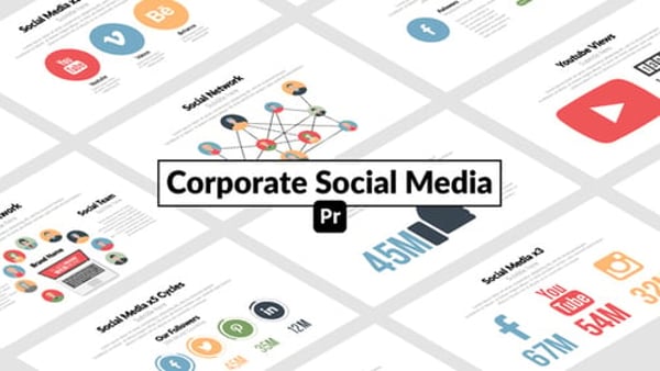 Corporate Social Media for Premiere Pro - Modern Social Network Presentation Animation Template