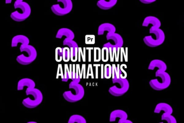 Countdown Animations Pack Premiere Pro - Timer Counter Motion Graphics Pack