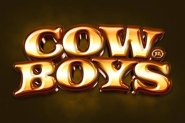 Cowboys Gold Text Effect - Classic Western Typography PSD Templa