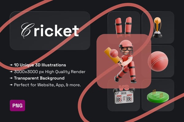 Cricket 3D Icon Pack