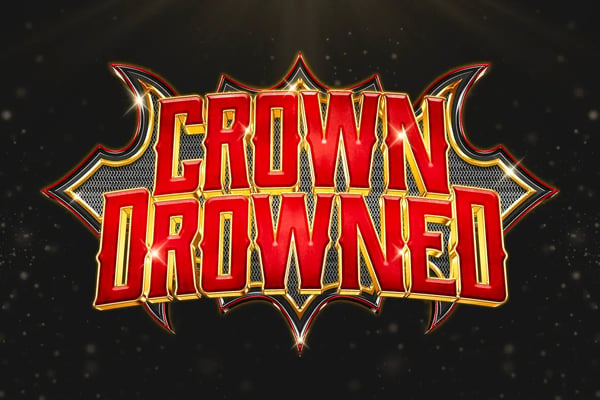 Crown Drowned Text Effect - Royal Chrome Badge