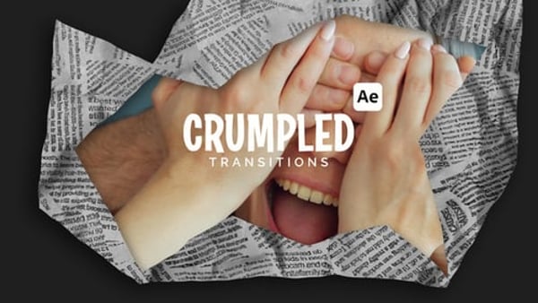 Crumpled Paper Transitions for After Effects | 10 Organic Texture Animations