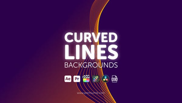 Curved Lines Backgrounds - Smooth Flow Line Motion Animation Pack