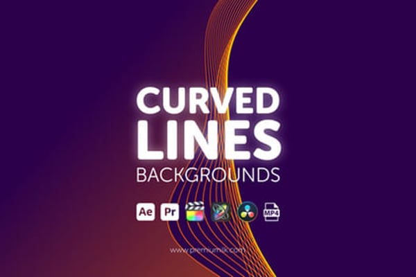 Curved Lines Backgrounds - Smooth Flow Line Motion Animation Pack
