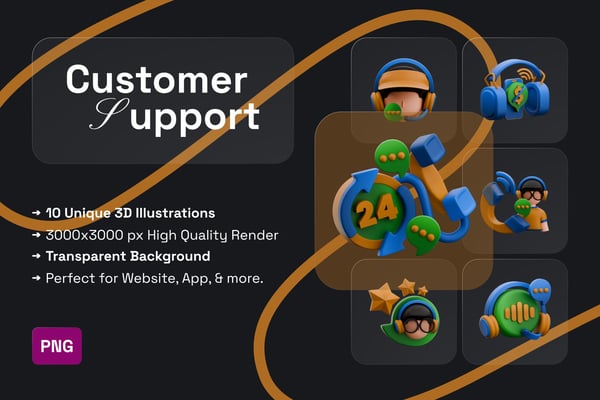 Customer Support 3D Icon Pack