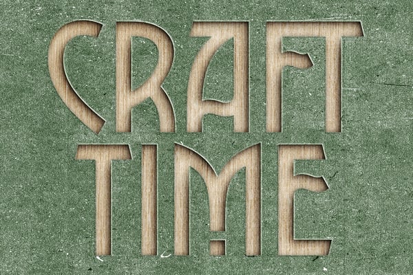 Cutout Wooden Text Mockup