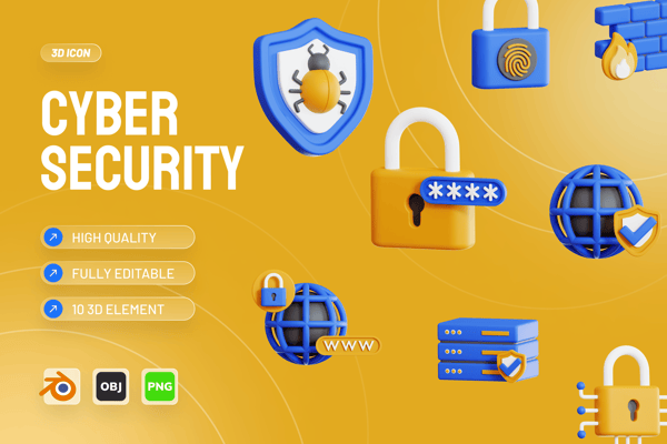 Cyber Security 3D Icon