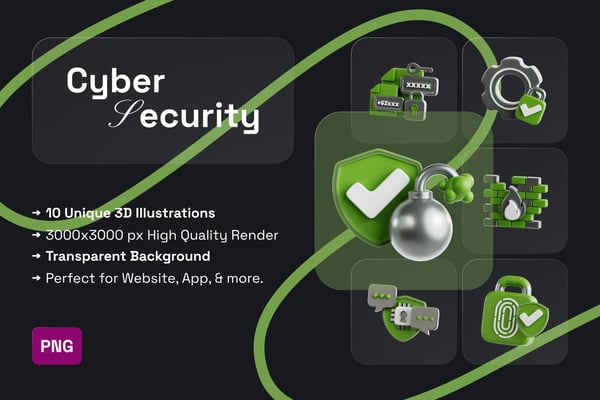 Cyber Security 3D Icon Pack