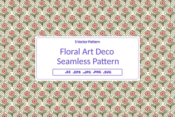 Floral Art Deco Seamless Pattern