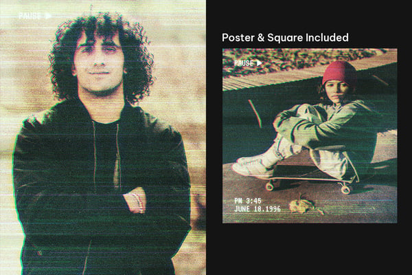 Retro VHS Square And Poster Photo Effect