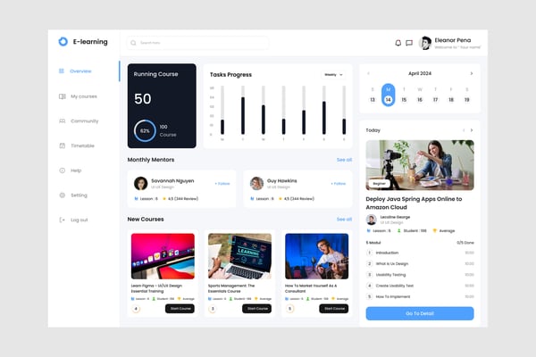 Online Learning Dashboard UI Kit