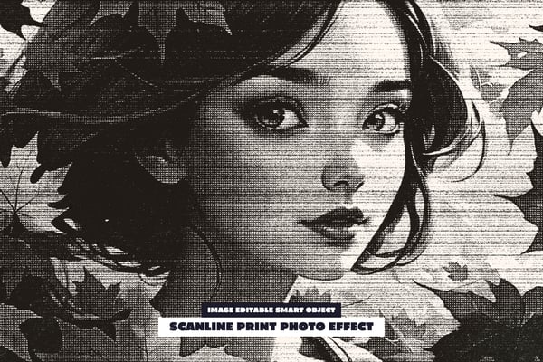 Scanline Print Photo Effect