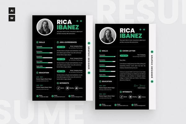 Dark Style Resume CV