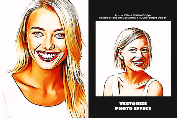 Vectorize Square And Poster Photo Effect