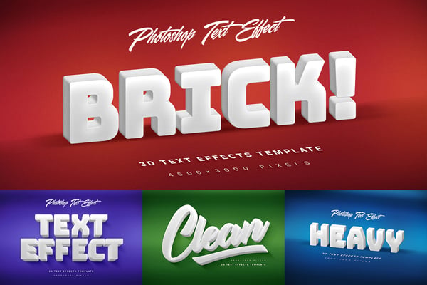 Bold White 3D Text Effect