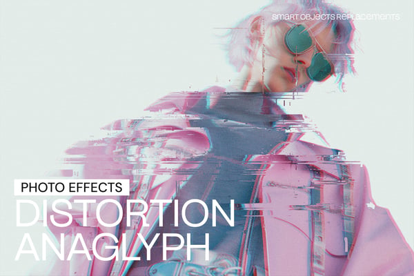 Distortion Anaglyph Photo Effect
