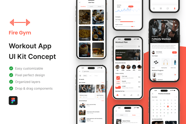 Fire Gym - Workout App UI Kit