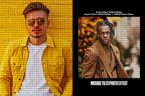 Mosaic Tiles Square And Poster Photo Effect
