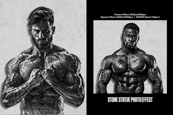 Stone Statue Square And Poster Photo Effect