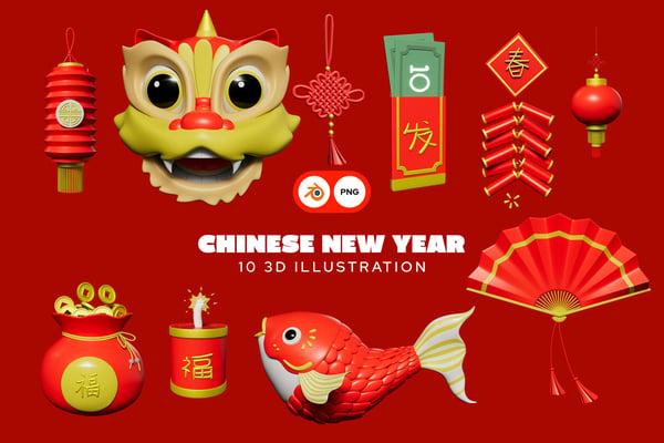 Free Chinese New Year 3D Illustration