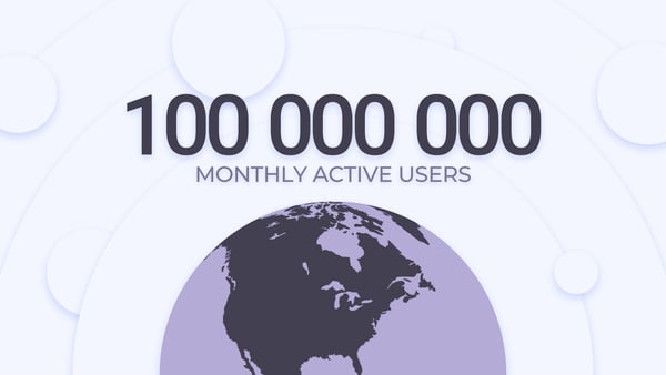 Clean Animated 100M Monthly Active Users Counter