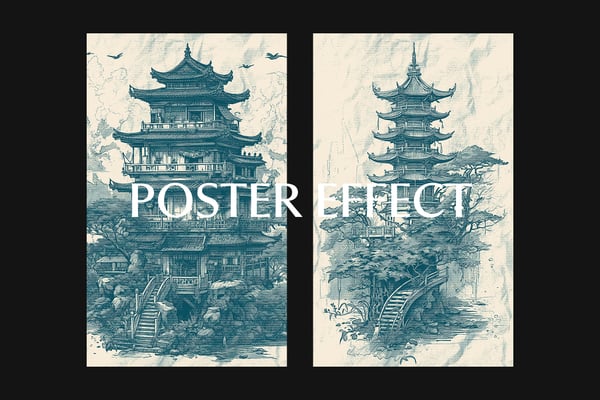 Engraved Square And Poster Photo Effect