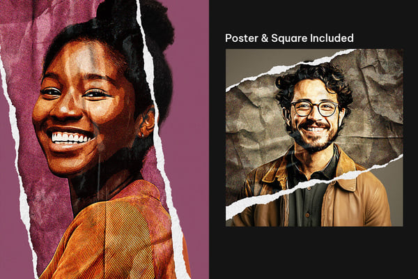 Retro Comic Square And Poster Photo Effect