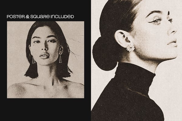 Retro Print Square And Poster Photo Effect