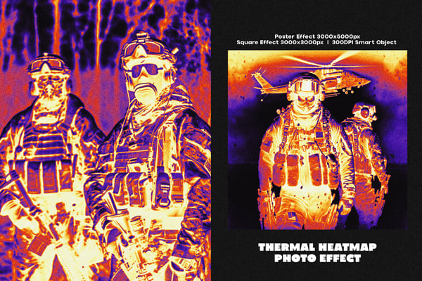 Thermal Heatmap Square And Poster Photo Effect