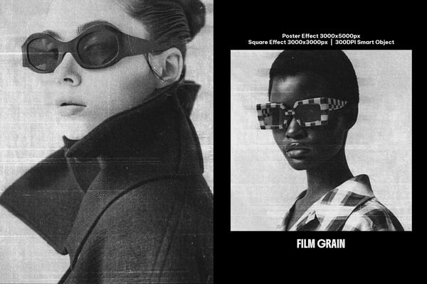 Film Grain Square And Poster Photo Effect