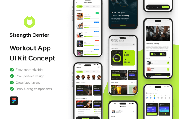 Strength Center - Workout App UI Kit